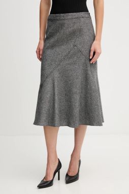 Sukňa Pedro del Hierro šedá farba, midi, áčkový strih, 7592145