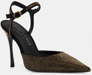 Lodičky Kurt Geiger London Mayfair Point Ankle Strap čierna farba, 4989405609