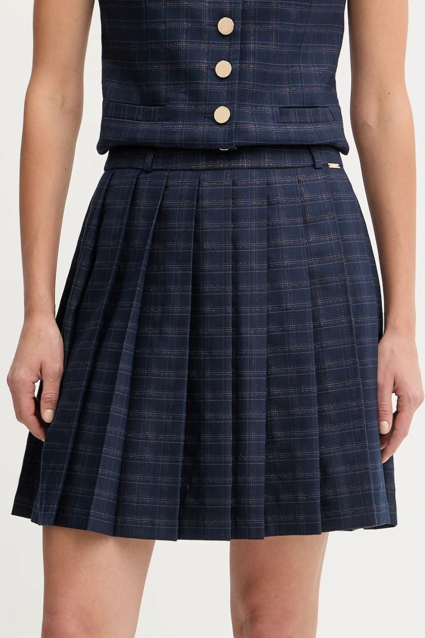 Sukňa Fracomina modrá farba, mini, áčkový strih, FS25WG1001W56195