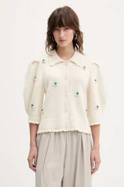 Kardigan s prímesou vlny Stine Goya 0 béžová farba, SG-AW25-K044-2359
