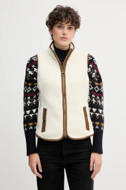 Flísová vesta Barbour BURFORD béžová farba, jednofarebná, LFL0055