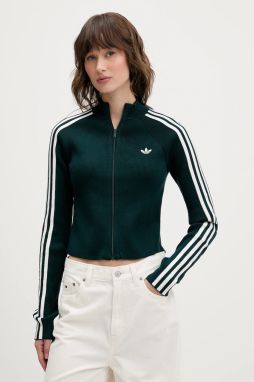 Kardigán adidas Originals Slim Knit Tt zelená farba, JY2599