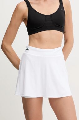 Sukňa Lacoste biela farba, mini, áčkový strih, JF4193