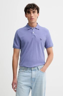 Polo tričko Abercrombie & Fitch pánske, modrá farba, jednofarebné, KI124-5743-220