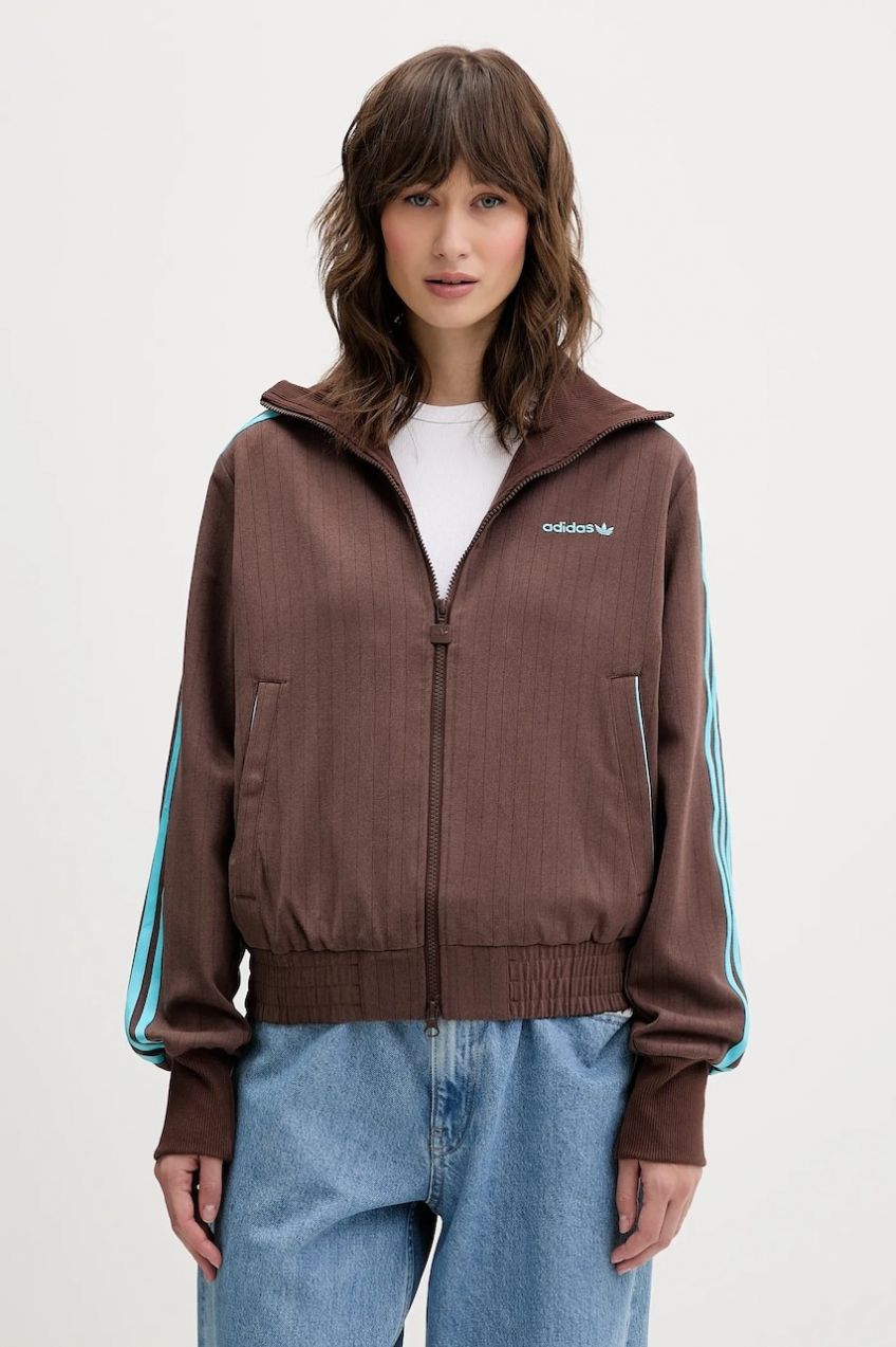 Mikina adidas Originals Tailored Tt hnedá farba, s nášivkou, JX5311