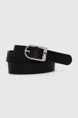 Kožený opasok Tommy Hilfiger dámsky,čierna farba,AW0AW15380