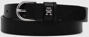 Kožený opasok Tommy Hilfiger dámsky, čierna farba, AW0AW15766