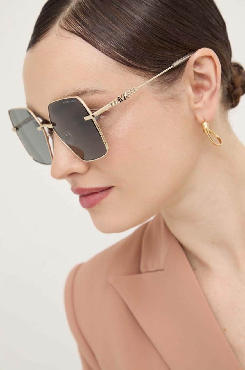 Slnečné okuliare Michael Kors SANYA dámske, zlatá farba, 0MK1157D