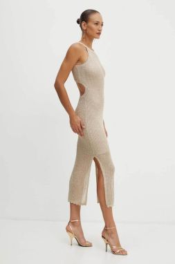 Šaty Guess LANA béžová farba, maxi, priliehavé, W4YK50 Z37G0