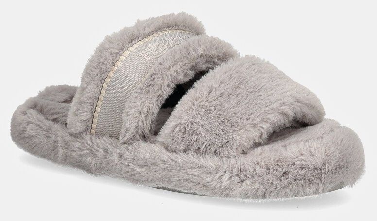 Papuče Tommy Hilfiger HILFIGER FUR BASICS SLIPPER šedá farba, FW0FW08343