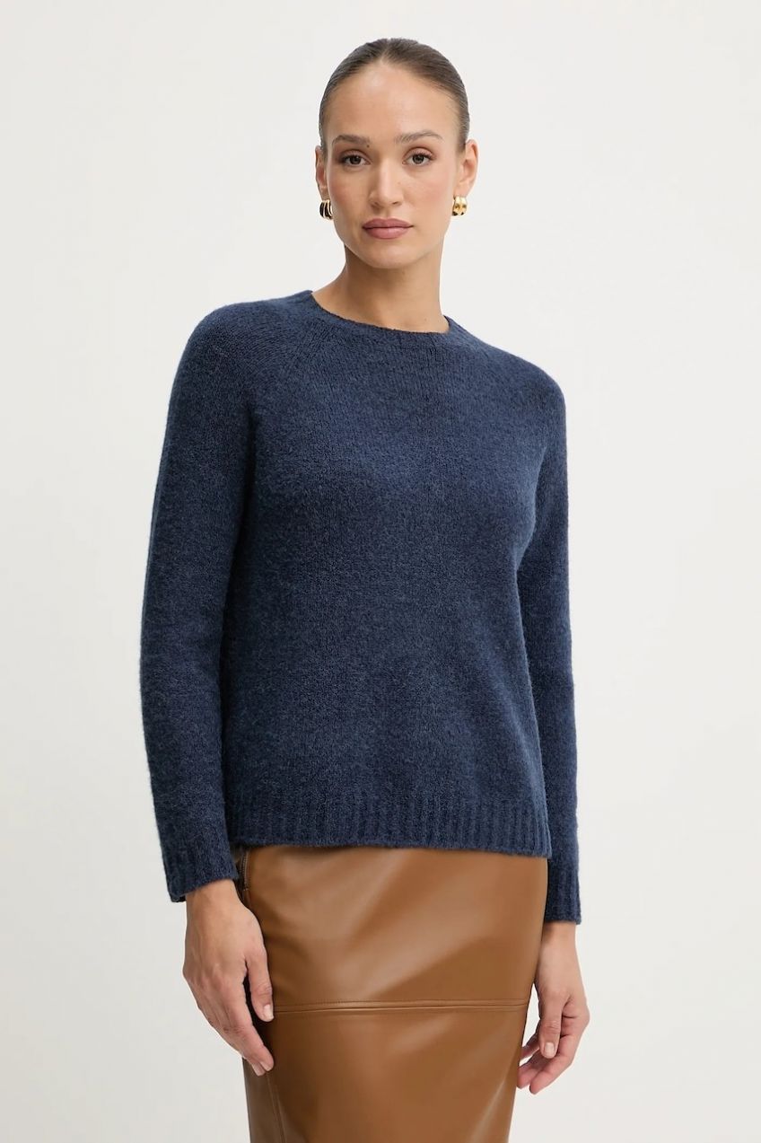 Sveter s prímesou vlny Weekend Max Mara GHIACCI tmavomodrá farba, 2525366151600