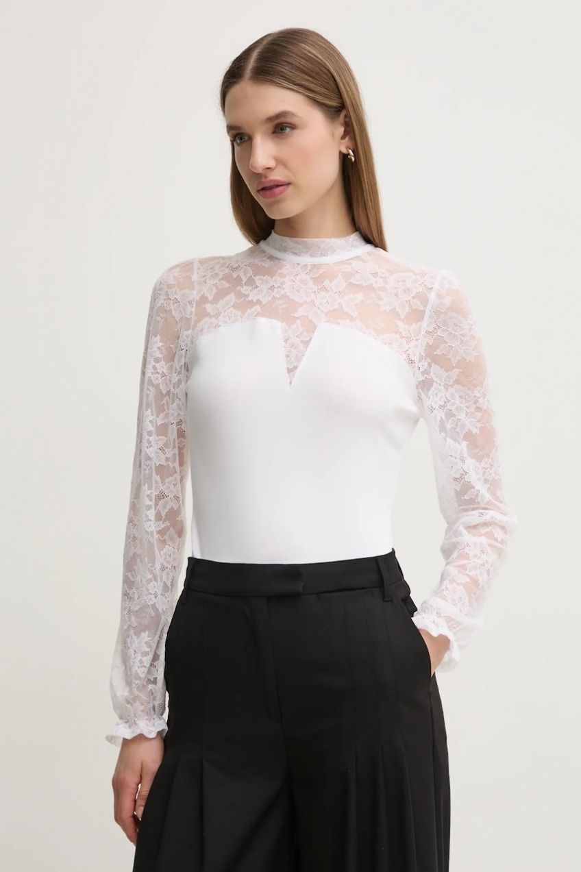 Blúzka Morgan TIMEL dámska, biela farba, vzorovaná, TIMEL