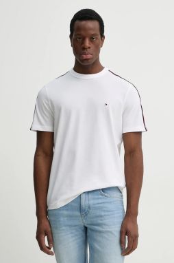 Bavlnené tričko Tommy Hilfiger pánske, biela farba, jednofarebné, MW0MW38632