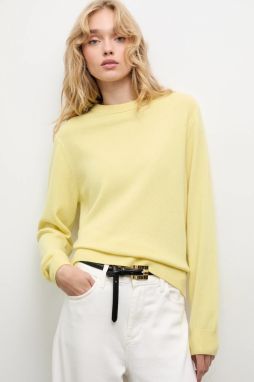 Sveter z meríno vlny Answear.LAB žltá farba, ľahké