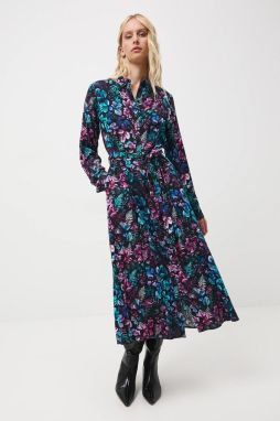 Šaty Medicine čierna farba, midi, áčkový strih