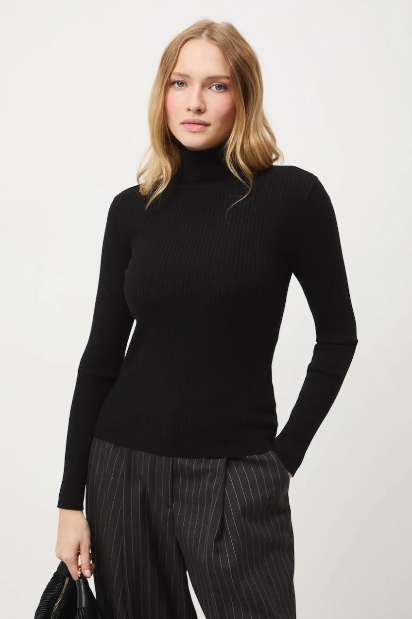 Sveter Medicine čierna farba, ľahké, s rolákom