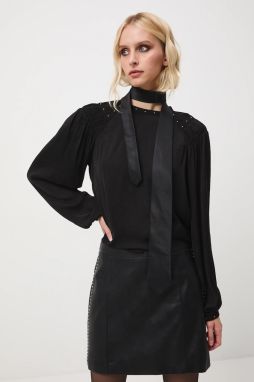 Blúzka Medicine čierna farba, jednofarebná