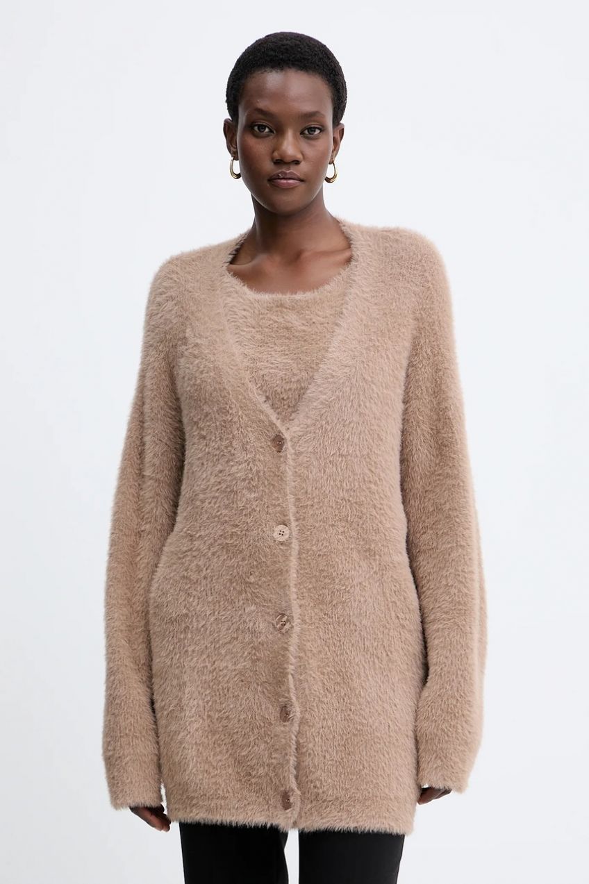 Kardigán Guess HAILEY béžová farba, O5BR02 Z1282