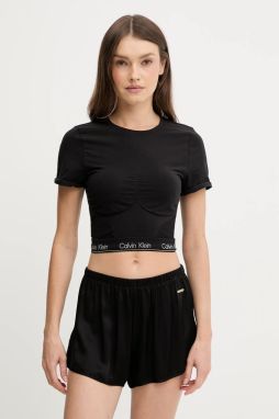 Tričko Calvin Klein Underwear dámske, čierna farba, LV00QF8342