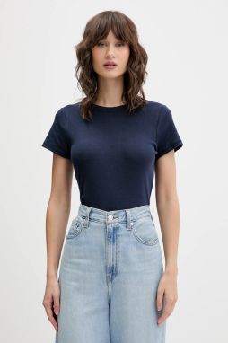 Bavlnené tričko Hollister Co. dámske, tmavomodrá farba, KI339-5073-200