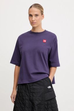 Bavlnené tričko The North Face Redbox dámske, fialová farba, NF0A8EG61JI1