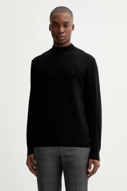 Vlnený sveter Calvin Klein čierna farba, ľahký, LV04LE309G