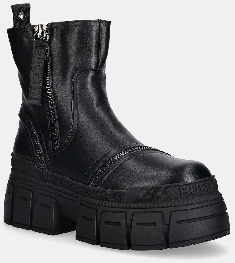 Topánky Buffalo Gospher Bootie Zip Bs čierna farba, 1400077-BLK