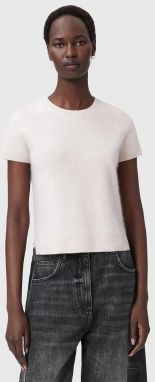 Kašmírové tričko AllSaints REBEL TEE ružová farba, W118KB