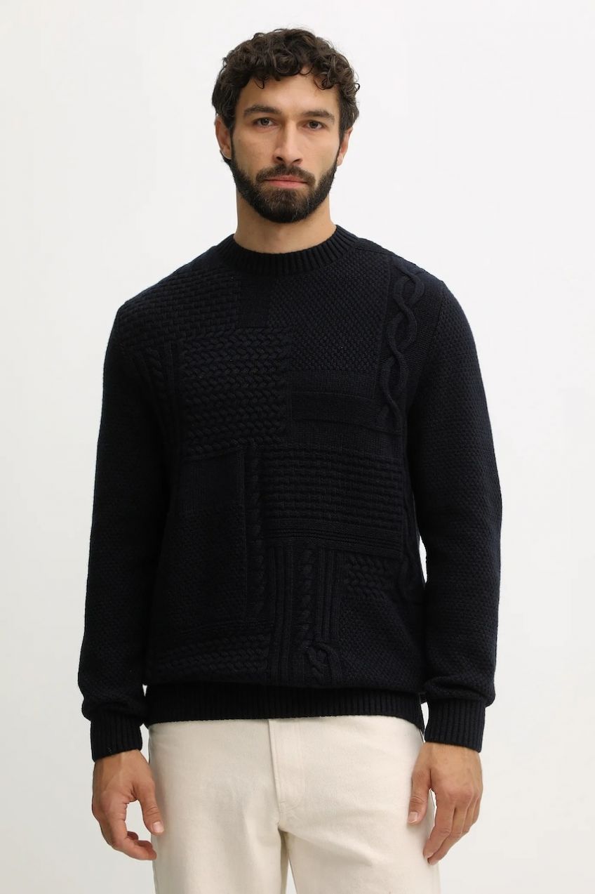 Vlnený sveter Barbour béžová farba, MKN1605