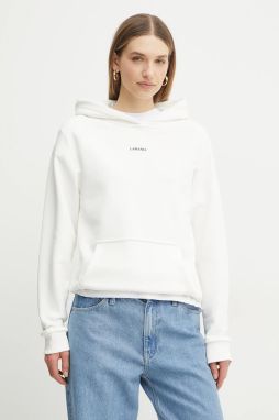 Mikina La Mania dámska, biela farba, s kapucňou, melanžová, ARIA
