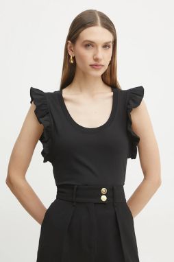 Bavlnené tričko Silvian Heach TANKI dámske, čierna farba, GPP25205CN