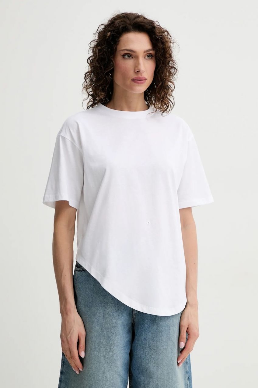 Bavlnené tričko Silvian Heach SILKE dámske, biela farba, GPP25097TS