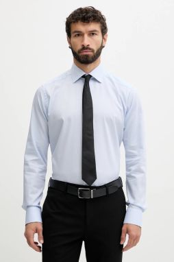 Bavlnená košeľa Eton ružová farba, slim, s klasickým golierom, 100001767