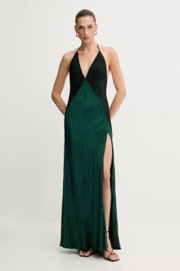 Šaty Bardot hnedá farba, maxi, áčkový strih, 59977DB