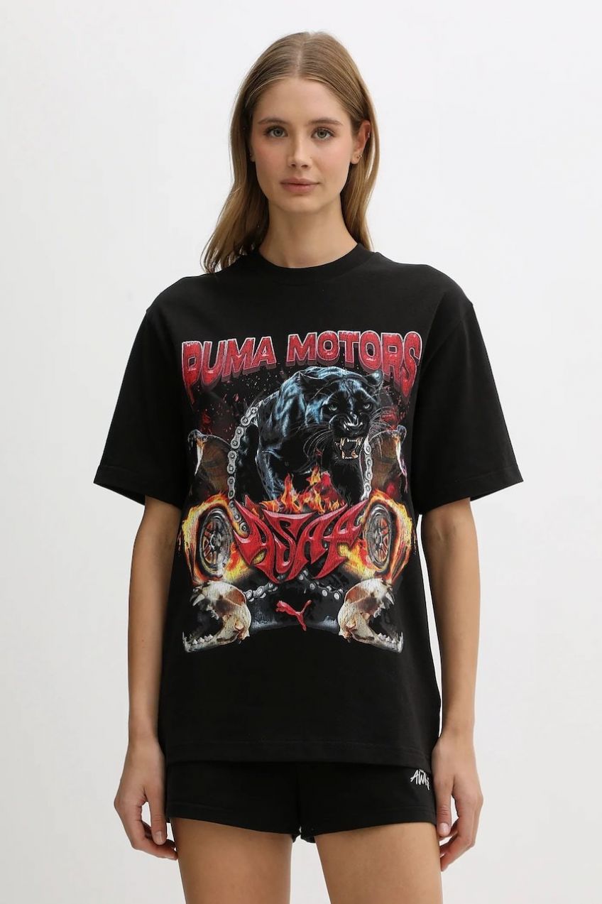 Bavlnené tričko Puma x A$AP ROCKY dámske, čierna farba, 636188