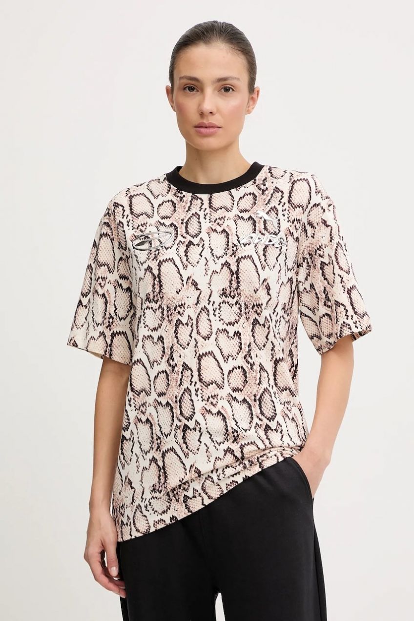 Bavlnené tričko PUMA x A$AP ROCKY dámske, béžová farba, 635239