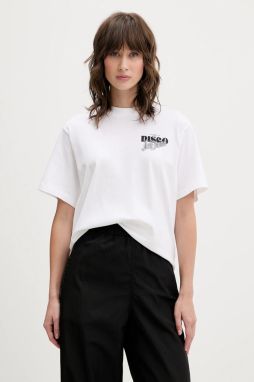 Bavlnené tričko HUGO dámske, béžová farba, 50550148