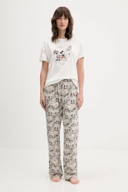 Bavlnené pyžamo women'secret béžová farba, bavlnené, 3132160