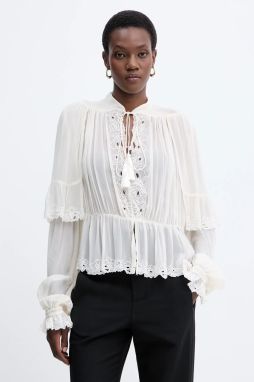 Blúzka Twinset béžová farba, kvetované, 252TS2291