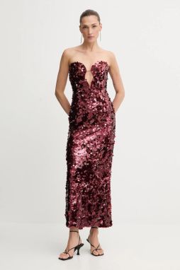 Šaty Bardot červená farba, mini, áčkový strih, 59946DB1