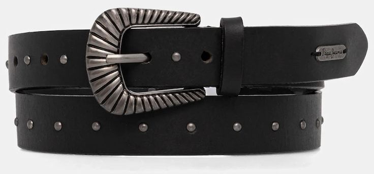 Kožený opasok Pepe Jeans čierna farba, PL020869