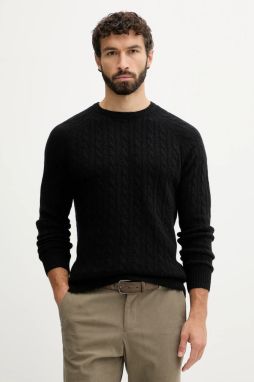 Sveter s prímesou vlny Lindbergh čierna farba, 30.800227