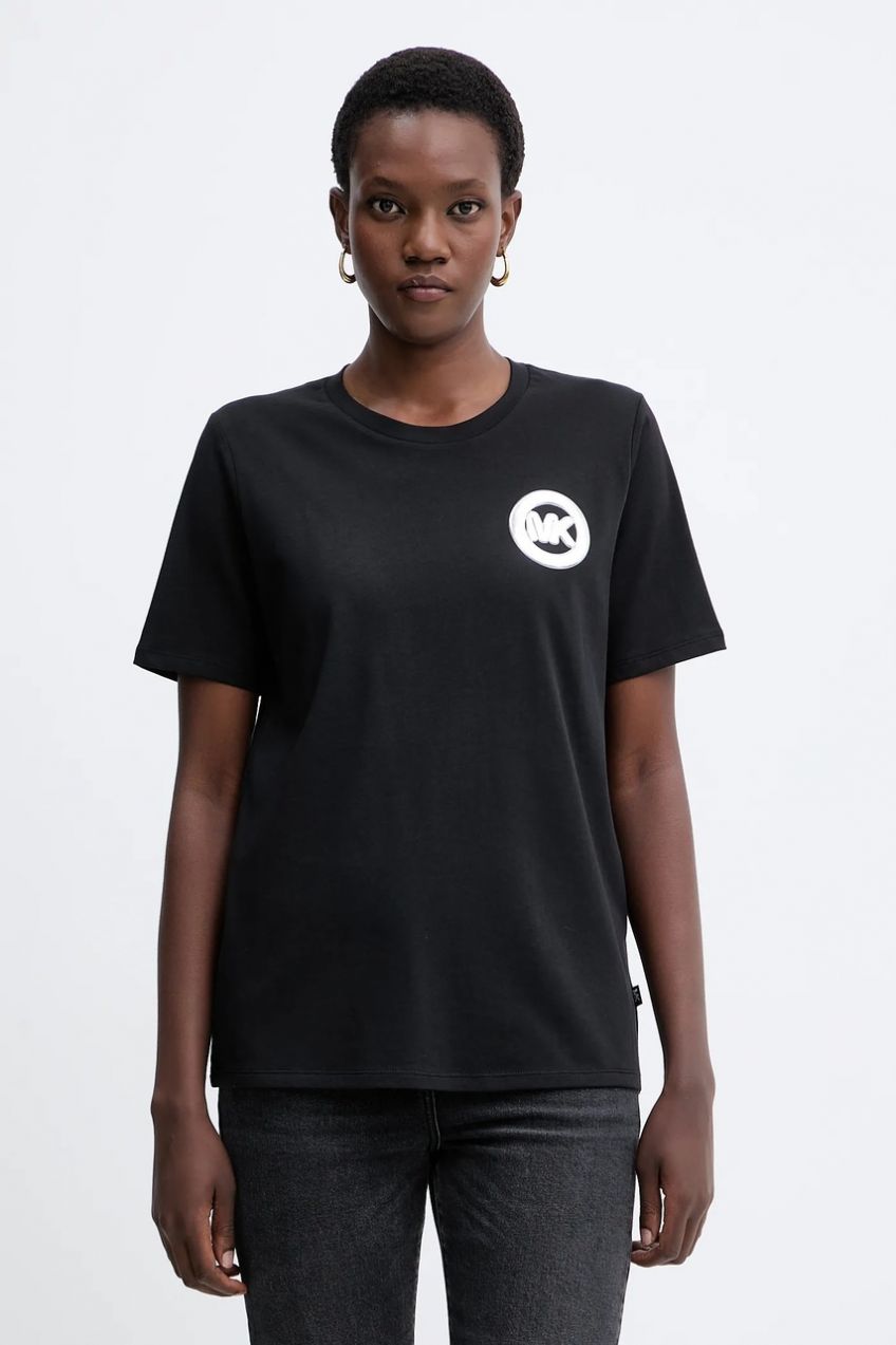 Bavlnené tričko MICHAEL Michael Kors dámske, čierna farba, MF551WP97J