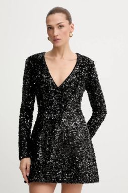 Šaty Bardot čierna farba, mini, áčkový strih, 60054DB