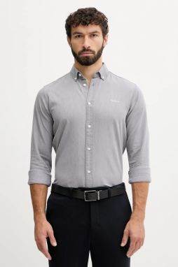 Košeľa Pepe Jeans šedá farba, slim, s golierom button-down, PM3090018C0