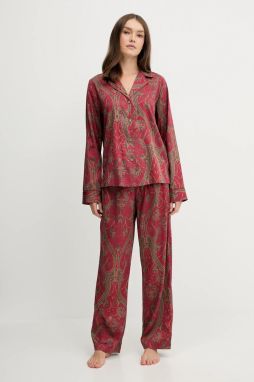 Pyžamo Lauren Ralph Lauren dámske, červená farba, ILN92459