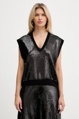 Vesta s prímesou vlny Armani Exchange čierna farba, ľahké, XW001325 AF16682