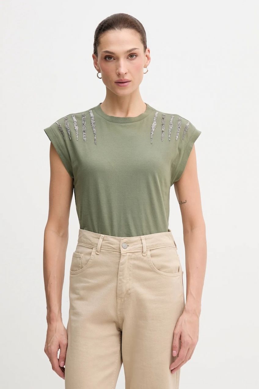 Tričko Pepe Jeans zelená farba, PL5000024