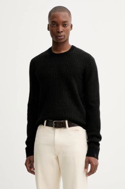 Vlnený sveter Rag & Bone čierna farba, s rolákom, RH2325F6MWL