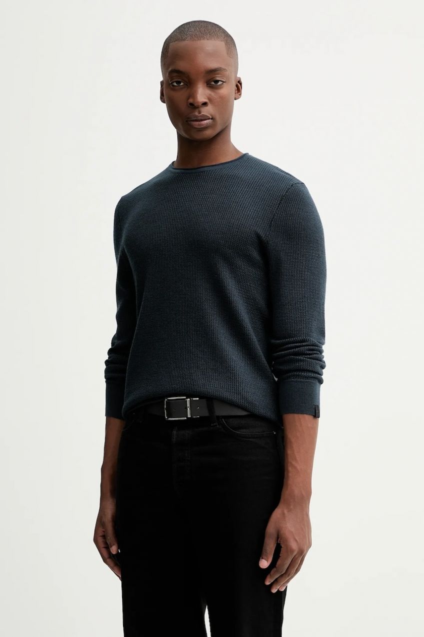 Sveter s prímesou vlny Rag & Bone tmavomodrá farba, ľahký, RH3225F6MWL